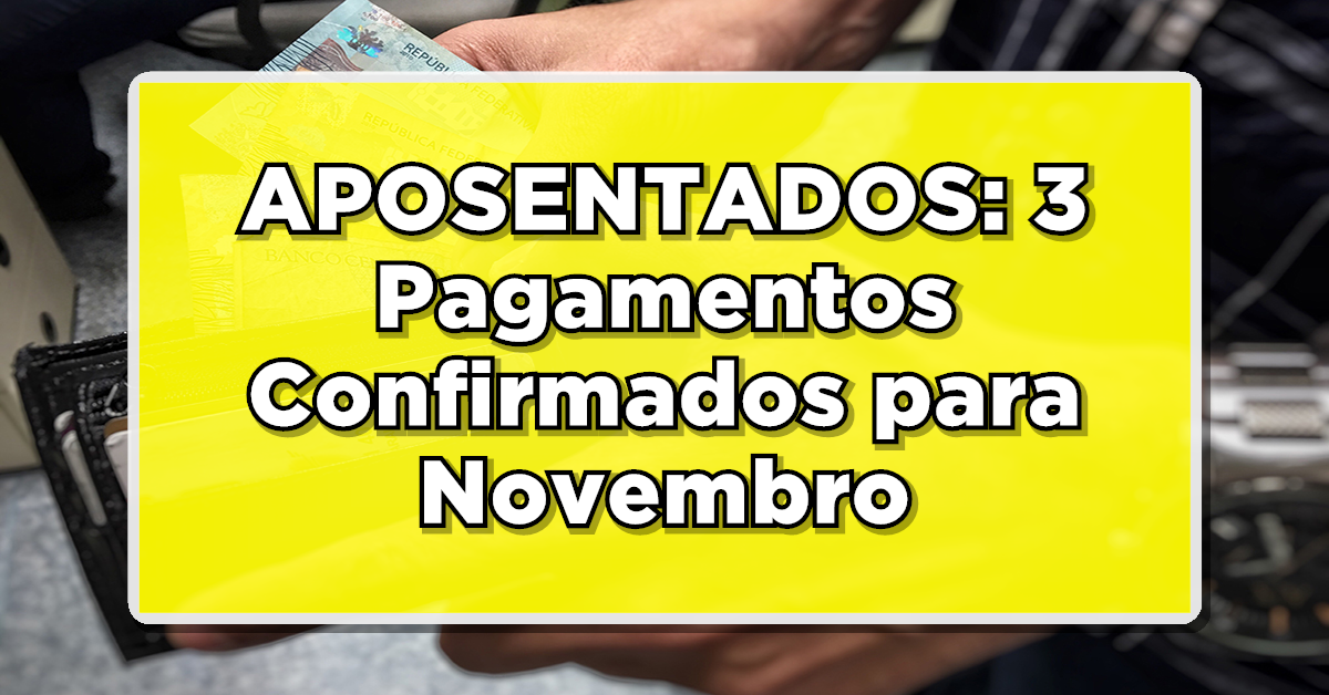 Confirmado 3 pagamentos inss novembro