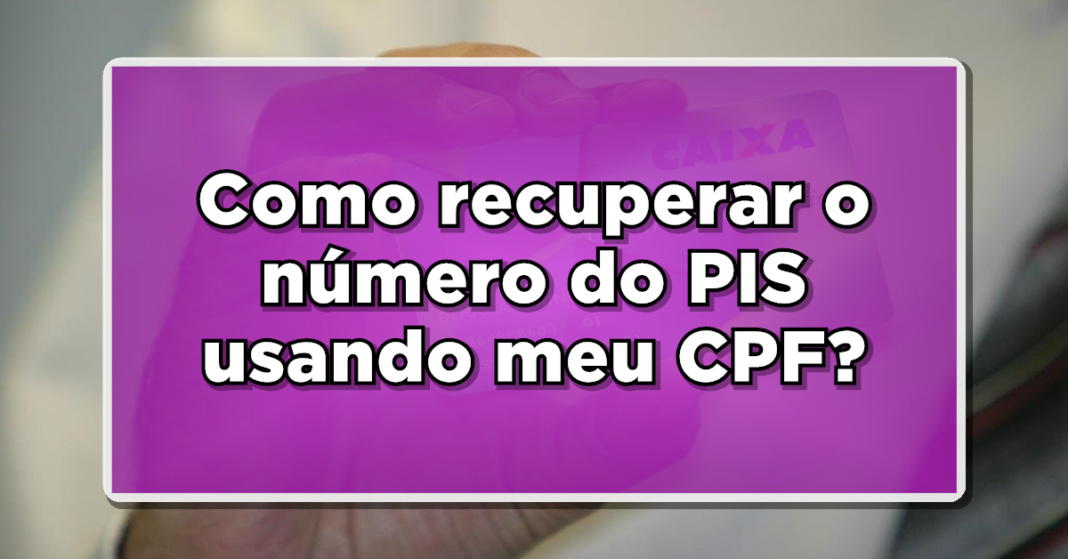 como recuperar número do PIS