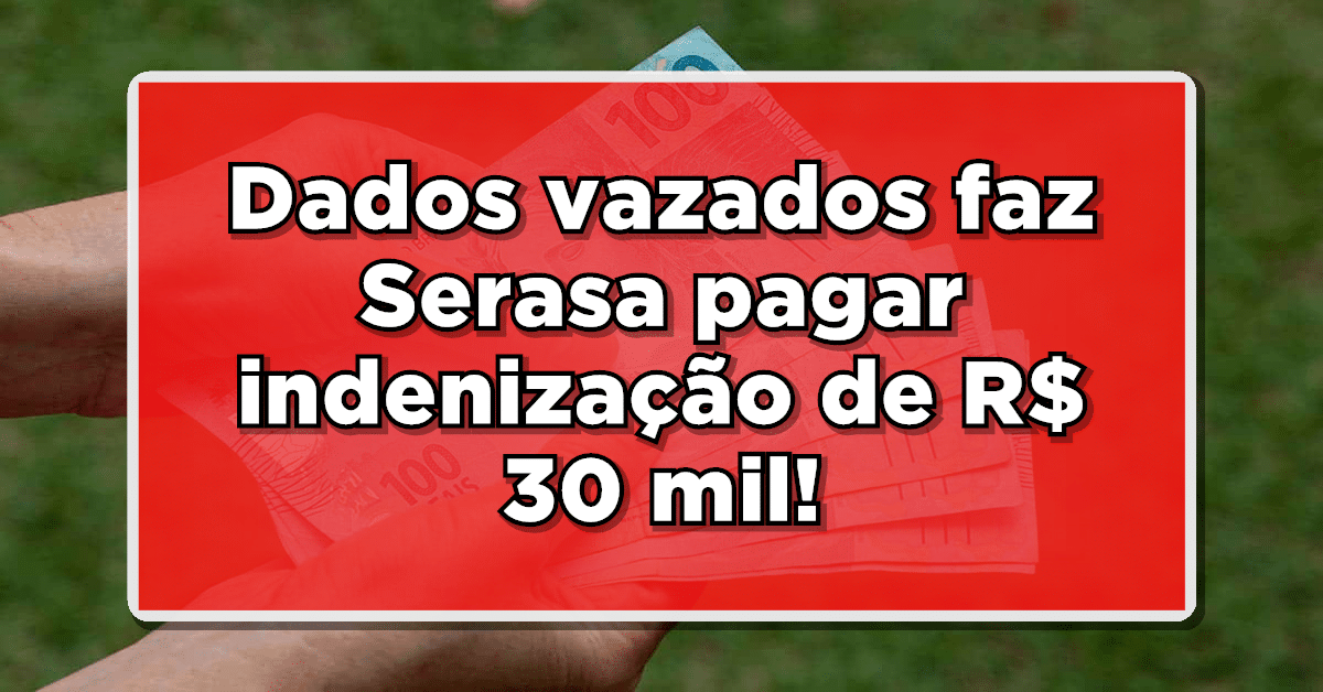 Dados vazados faz com que Serasa pague indenização de R$ 30 mil!
