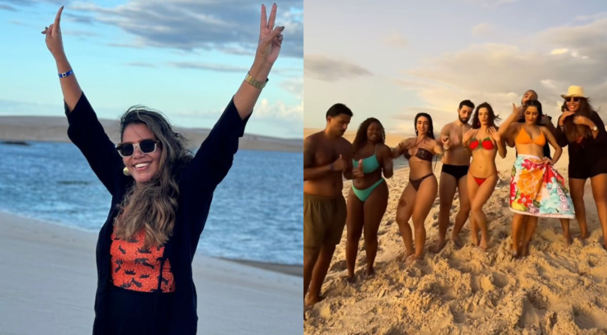 Mani Reggo conheceu os Lençóis Maranhenses ao lado de Thaynara OG e ex-BBBs (Fonte: Reprodução/Instagram)